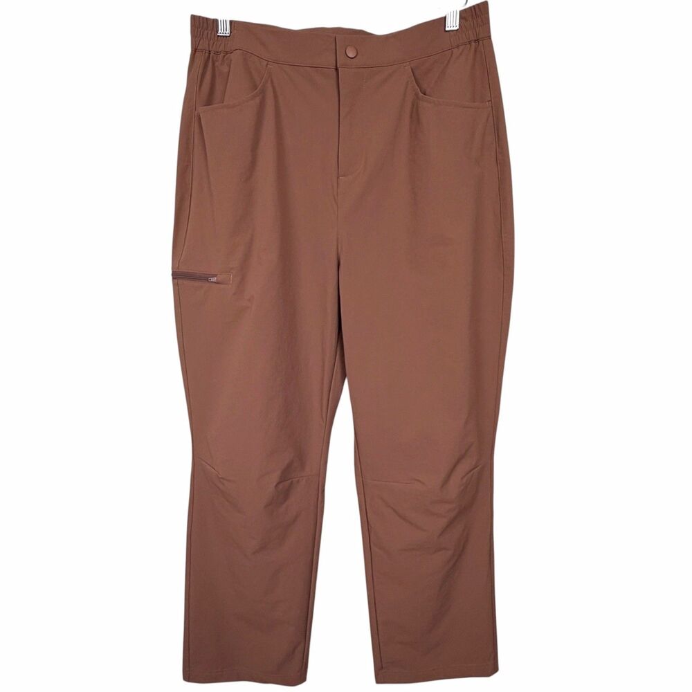 NWT HALARA Water Repellent Utility Pants Brown Size Large High Waisted Ankle